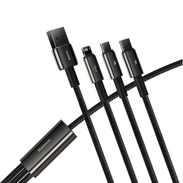 USB-кабель Baseus microUSB USB-C Lightning 3,5 А «3 в 1»