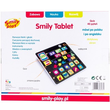 Образовательный ПЛАНШЕТ Smily Play учит говорить PL ENG викторина