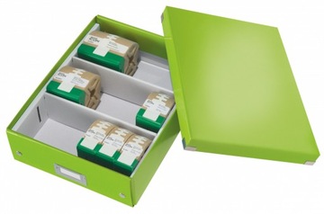 Коробка LEITZ C&S с отделениями, большая, зеленая.