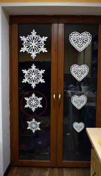 Ажурная снежинка-звездочка на окно, 20х19см.