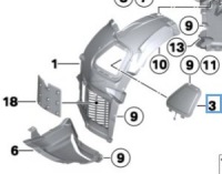 фото thumb №3, Bmw 5 6 f10 f06 заглушка підкрилок ліва