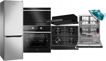 Рекомендуемый комплект бытовой техники AMICA Black/Inox с холодильником и посудомоечной машиной 60 см + БЕСПЛАТНО