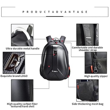 Мотоциклетный рюкзак для ноутбука Ghost Racing, просторный CARBON, розетка для USB-кабеля