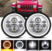 Купить Jeep wrangler jk lj лампы led 7'' кольца лампы angel eyes drl гомологация, фото thumb
