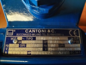 Двигатель CANTONI 0,25 кВт/1660 об/мин