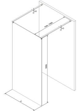 MEXEN KIOTO ŚCIANKA PRYSZNICOWA WOLNOSTOJĄCA 100 x 200 ZŁOTA szkło 8 mm