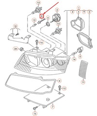 фото thumb №8, Audi a4 b6 фара socket лампа housing 1j0941953
