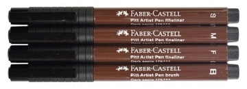 Ручка FABER-CASTELL Artist Pen PITT 4 шт. СЕПИЯ