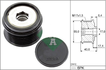 фото thumb №2, Колесо пасове генератора subaru forester 2.0 2.5 03.11- ina