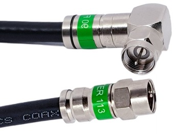 Коаксиальный кабель антенный кабель 3М черный F Plug-F Plug ANGLE