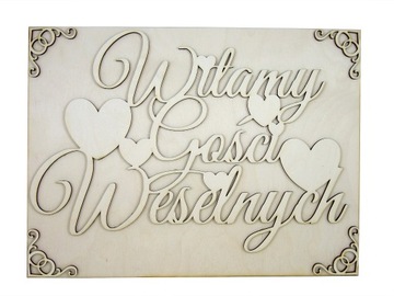 Witamy Pana Młodego i Gości Weselnych Tablica 60cm