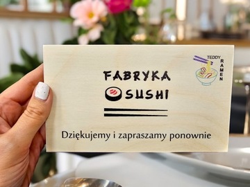 Płatnik pudełko drewniane na rachunek pieniądze z LOGO do restauracji