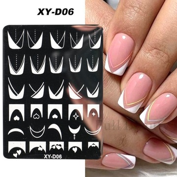 French Nail Art Stamping Plate Geometry Wave