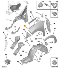 фото thumb №15, Крила правий перед передній кронштейн wąs молдинг citroen c3 iii 16- evl evlc