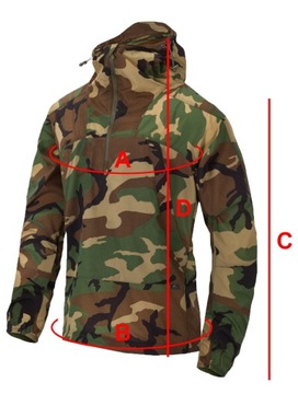 Мужская ветровка с капюшоном WINDRUNNER HELIKON Folding Woodland M