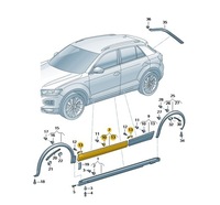 фото thumb №1, Накладка дверь левый-передний чёрный сатиновая vw t-roc oe: 2ga854939ae9b9
