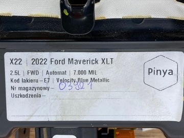 фото thumb №8, Подушка безопасности пассажира подушка безопасности панели ford maverick 2022+ usa