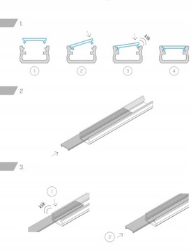 Тень до светодиодного профиля A, B, C, D, Y, Z 1M