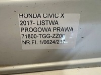 фото thumb №15, Honda civic x 2017- молдинг порог правая порог