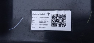 фото thumb №15, Tesla модель y 20- оббивка кришки багажника зад динаміки 1536684-00-c