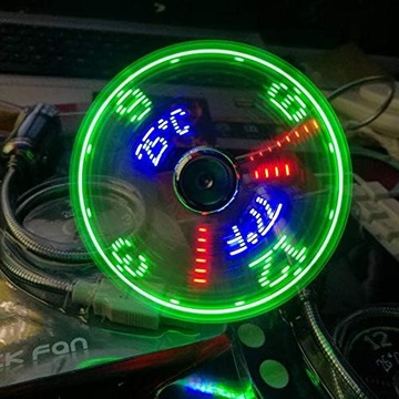 USB-вентилятор со светодиодными часами и ТЕМПЕРАТУРОЙ