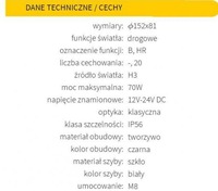 фото thumb №10, Фара протитуманна фара дальнє світло fi152 шланг leb