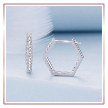 Серебряные серьги SHINY HEXAGONS S925 HEXAGONS