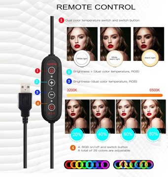 Кольцевое освещение 10-дюймовый светодиодный заполняющий светильник RGB