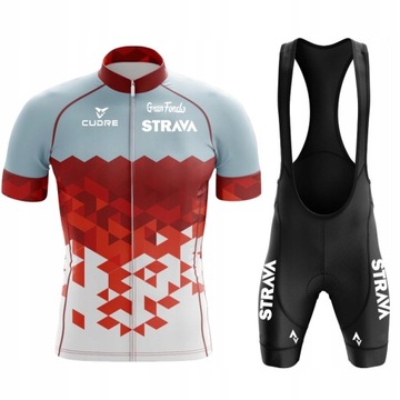 ВЕЛОСИПЕДНЫЙ КОСТЮМ STRAVA, ГЕЛЕВЫЕ ШОРТЫ, ФУТБОЛКА