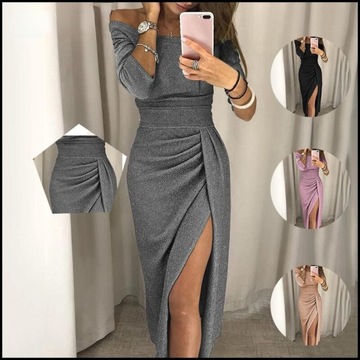 Вечернее платье с открытыми плечами - 5XL.