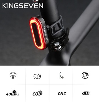 Задний велосипедный фонарь USB LED COB 50лм Датчик СТОП