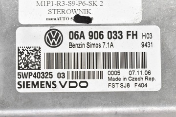 фото thumb №7, Блок керування комп'ютер двигуна 06a906033fh 5wp40325 seat altea i 1.6 8v 102 km