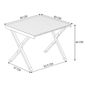 Ogrodowy stolik kempingowy z aluminium plażowy turystyczny składany 60 cm