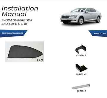 фото thumb №13, Шторки боковые skoda superb 5d 15- защитные накладки ролеты солнцезащитный