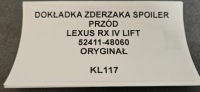 фото thumb №8, Накладка бампера перед lexus rx iv lift оригинал