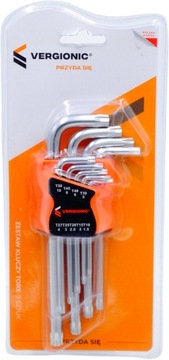 Набор трубных ключей Torx 9 шт. T10-T50 CrV с отверстием 7465