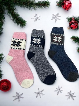 3 пары теплых шерстяных РОЖДЕСТВЕНСКИХ НОСОК Thermo ALPAKA SOCKS 39 - 41