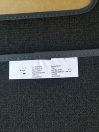 фото thumb №8, Килимки велюрові audi a3 8v2061270a rl