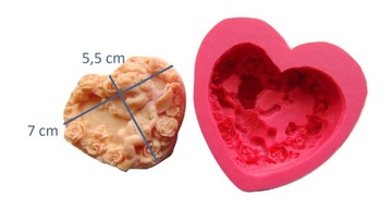 FORMA SILIKONOWA 3D MYDŁA ANIOŁ SERCE ODLEW GIPS