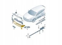 фото thumb №2, Решітка бампера заглушка vw scirocco r20 r середній