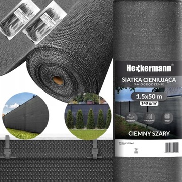 SIATKA CIENIUJĄCA NA OGRODZENIE PŁOT BALKON MASKUJĄCA 1,5x50m 90% UV MOCNA