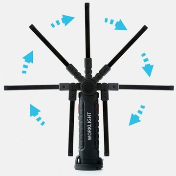 LAMPA WARSZTATOWA LATARKA USB 5w1 DO WARSZTATU, aż 1200 mah LED Z MAGNESEM