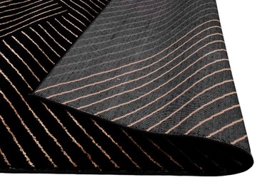 Dywan EMERALD LAMELE glamour czarno złoty 180x270 czarny ze złotym paski