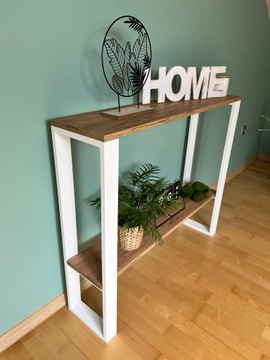 Стол консольный, Стол консольный, Туалетный столик LOFT 100х25х87 ДУБ WHITE CRAFT ЗОЛОТОЙ