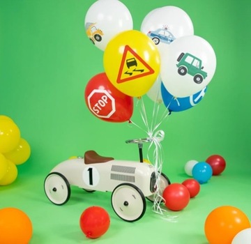 BALONY LATEKSOWE POJAZDY AUTA SAMOCHODY MIX 9x