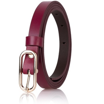 Узкий кожаный ремень BISHOP GOLD BUCKLE для платья
