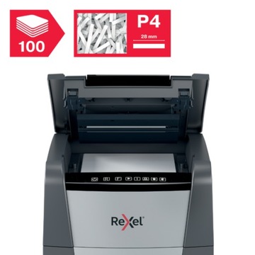 Niszczarka Rexel Optimum AutoFeed+ 100X, ścinki 4x