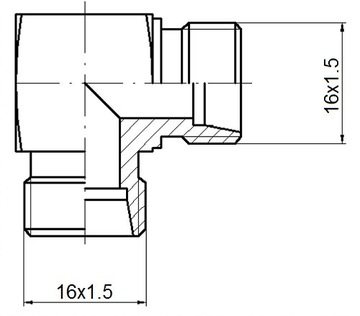 УГЛОВОЙ СОЕДИНИТЕЛЬ BB M16x1,5-M16x1,5 ГИДРОЛАЙДЕР