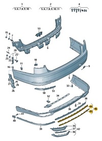 фото thumb №1, Планка декоративна бампера засіб dół зад audi a8 d5