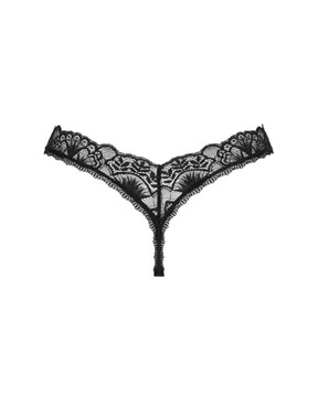 Мини микро стринги женские трусики эротическое нижнее белье черные Obsessive M/L